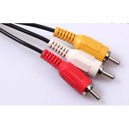 50pcs AV CABLE  3 RCA Male AUDIO VIDEO Cord Composite Yellow/Red/White TV DVD