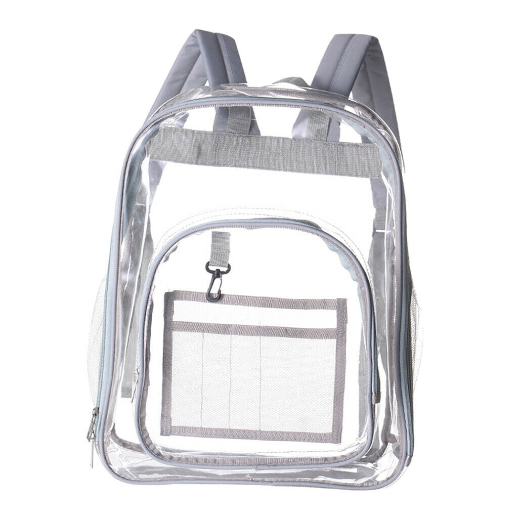 1 Waterproof Clear Backpack Transparent Bookbag Security College Light Gray
