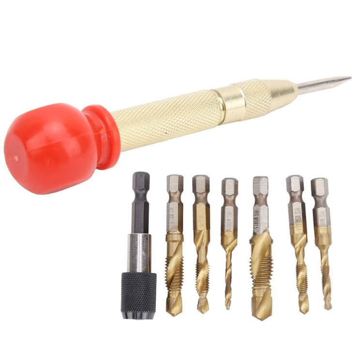 6x M3-M10 HSS Hex Shank Metric Thread Tap Drill Bits Set Screw Hand Tools