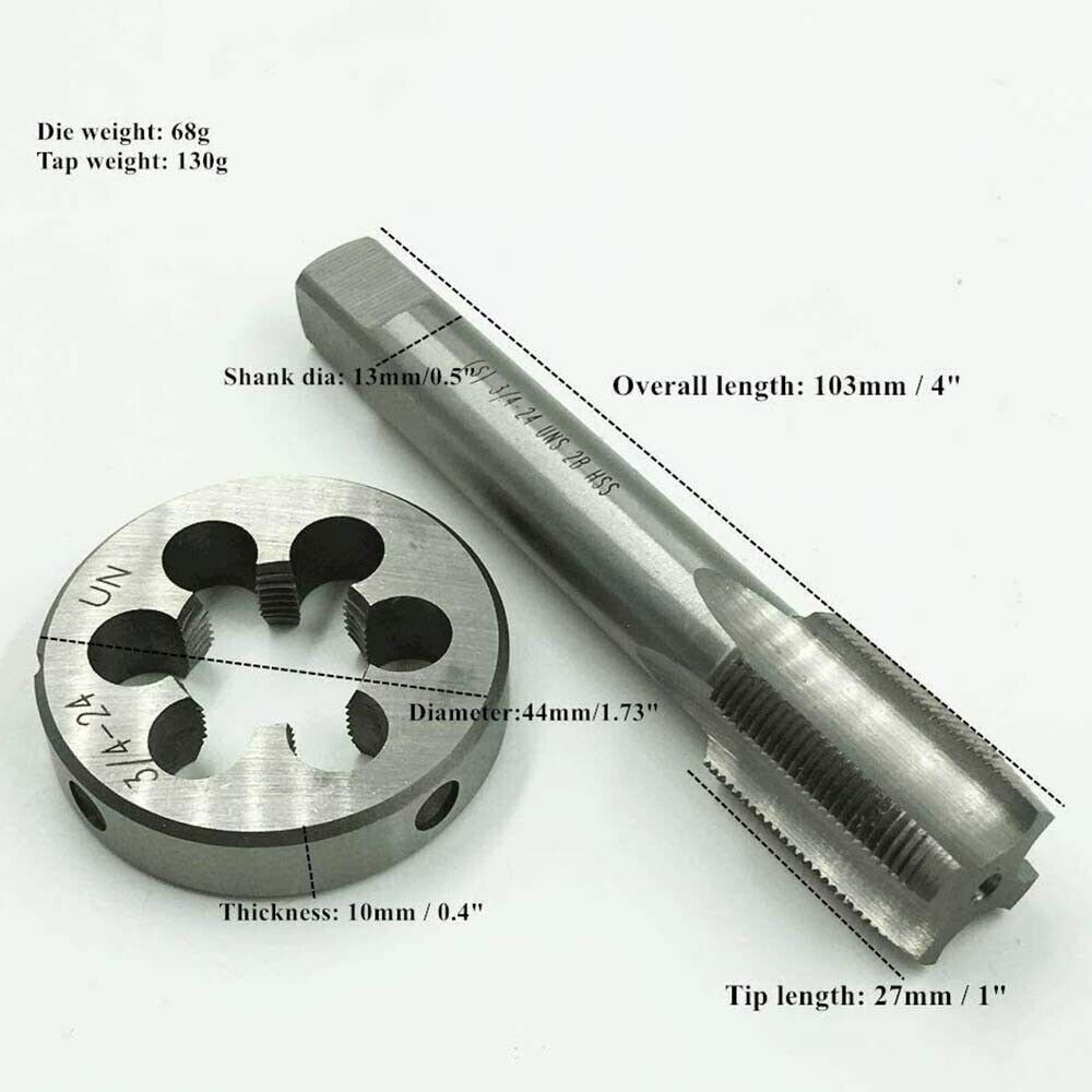 3/4-24 NPS HSS Tap And Die Set，NPS Machine Thread Tap And NPS Round Thread Die