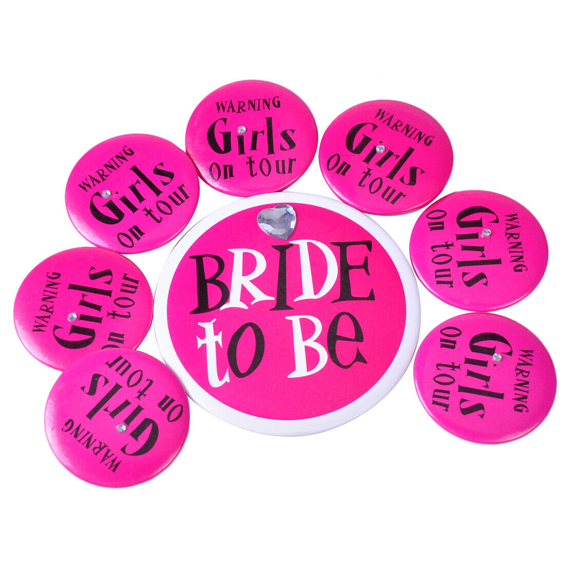 8x Bride to Be Girls Tour Badges Pin Brooch Bachelorette Shower Bridal Party An