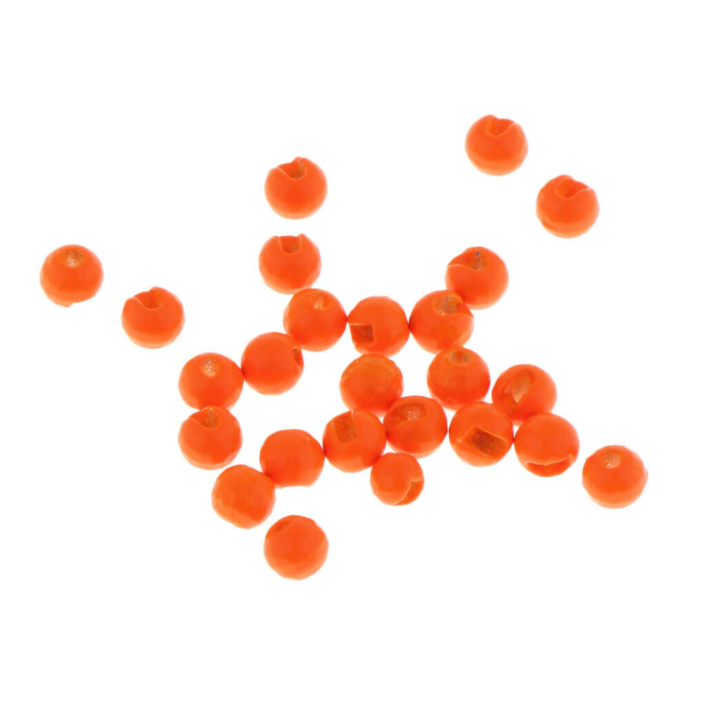 25pcs Slotted Tungsten Fly Tying Beads Nymph Head Eyes Bead DIY 3.5mm Orange