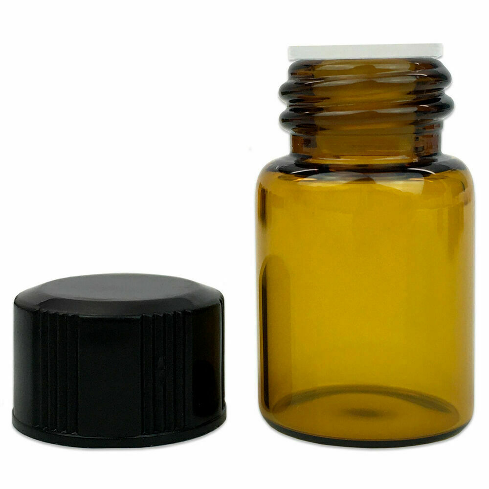 24Pcs 2ml Essential Oil Bottle Glass Vial Small Sample Sub Container with Plug