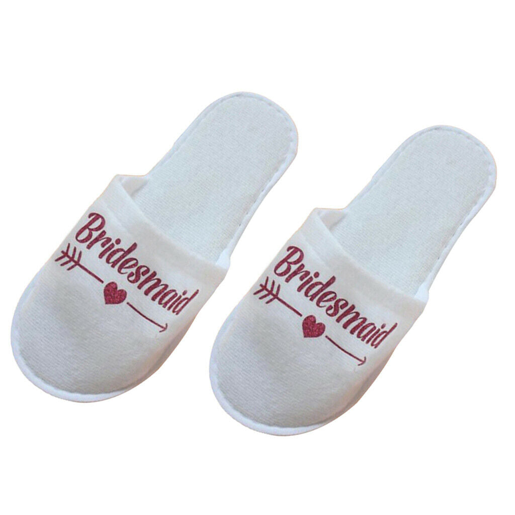 2 Pairs Lightweight Wedding Bridesmaid Sauna Closed Toe Home Guest Slippers