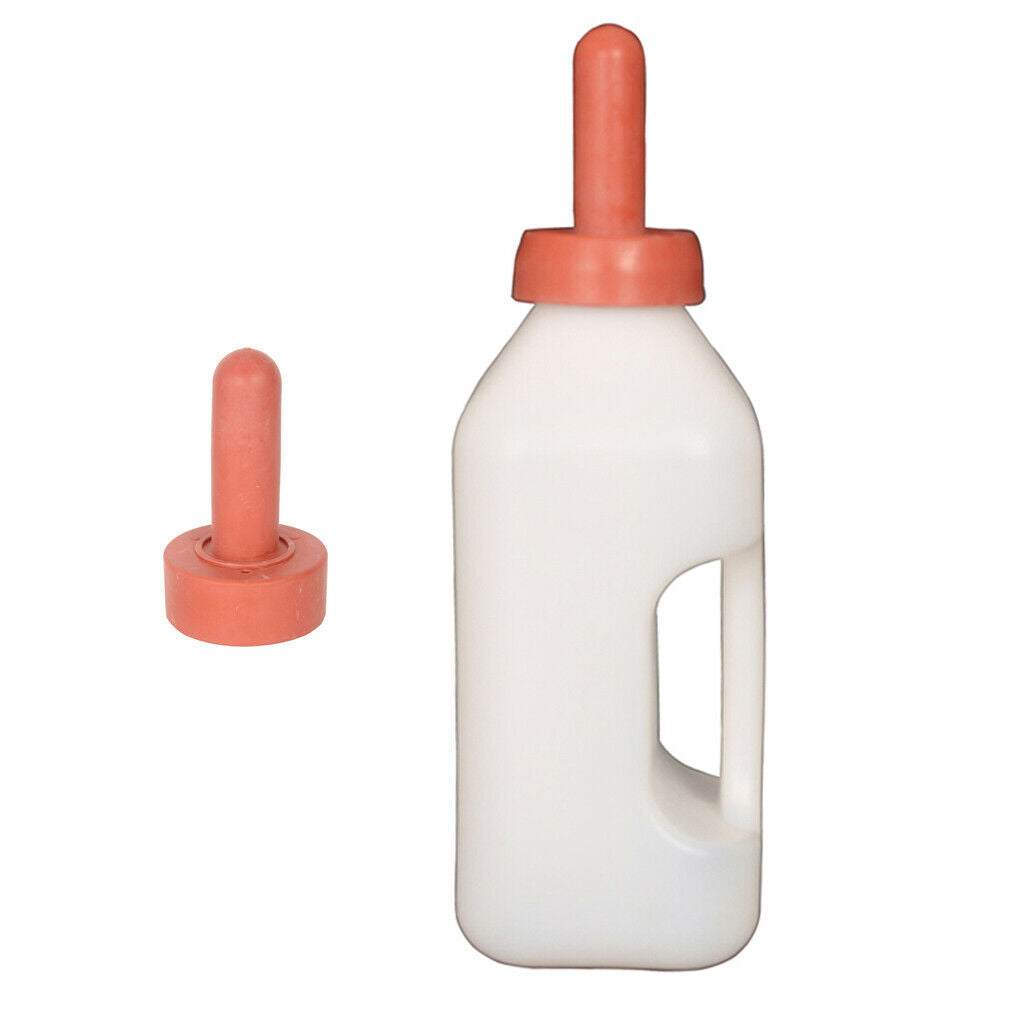 Calf Lamb Milk Feeder Bottle with Handle&Teat/for 2 Quart Bottle to Feed