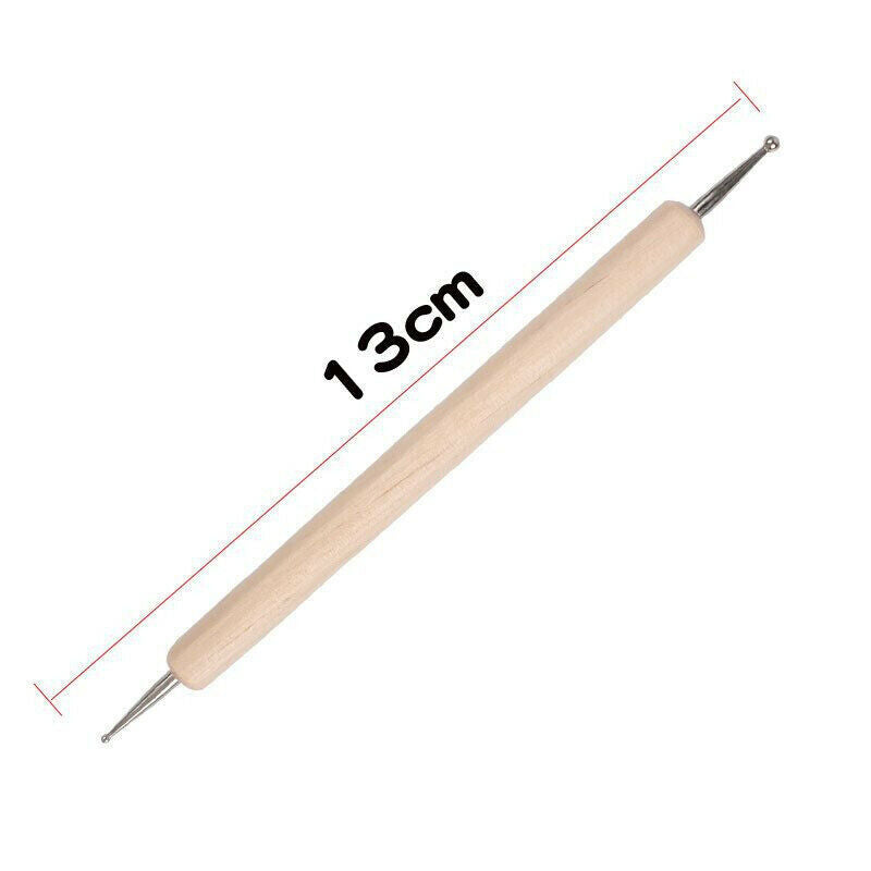 5Pcs Gel Painting Nail Art Dotting Pen Acrylic Handle Rhinestone Crystal Br Rf