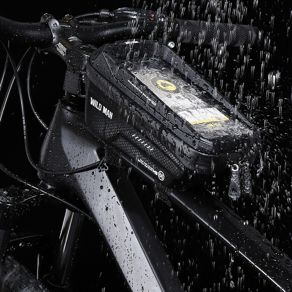 Bike  Bicycle MTB Front Frame Bag Waterproof Cycling Top Tube Pouch Phone Hold @