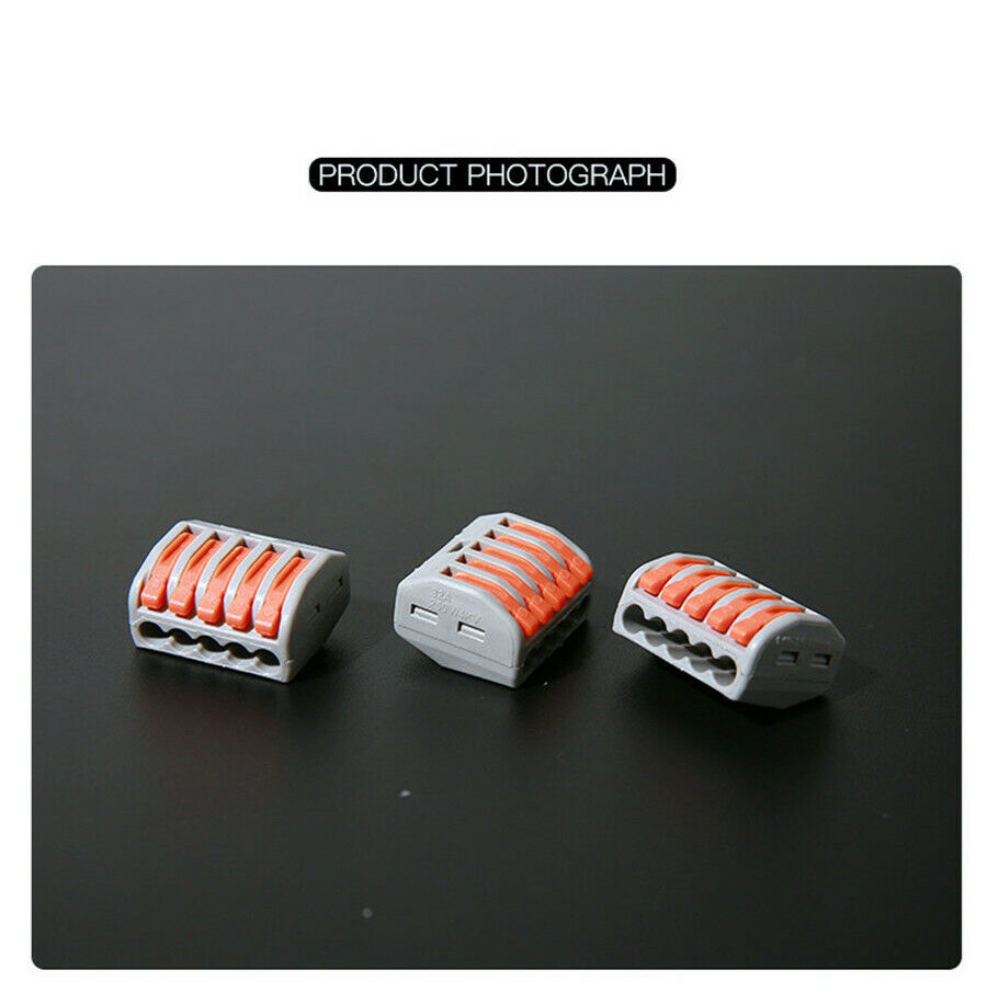 30xUniversal Compact Wiring Connector Terminal Block Push-in Connectors 12-28AWG