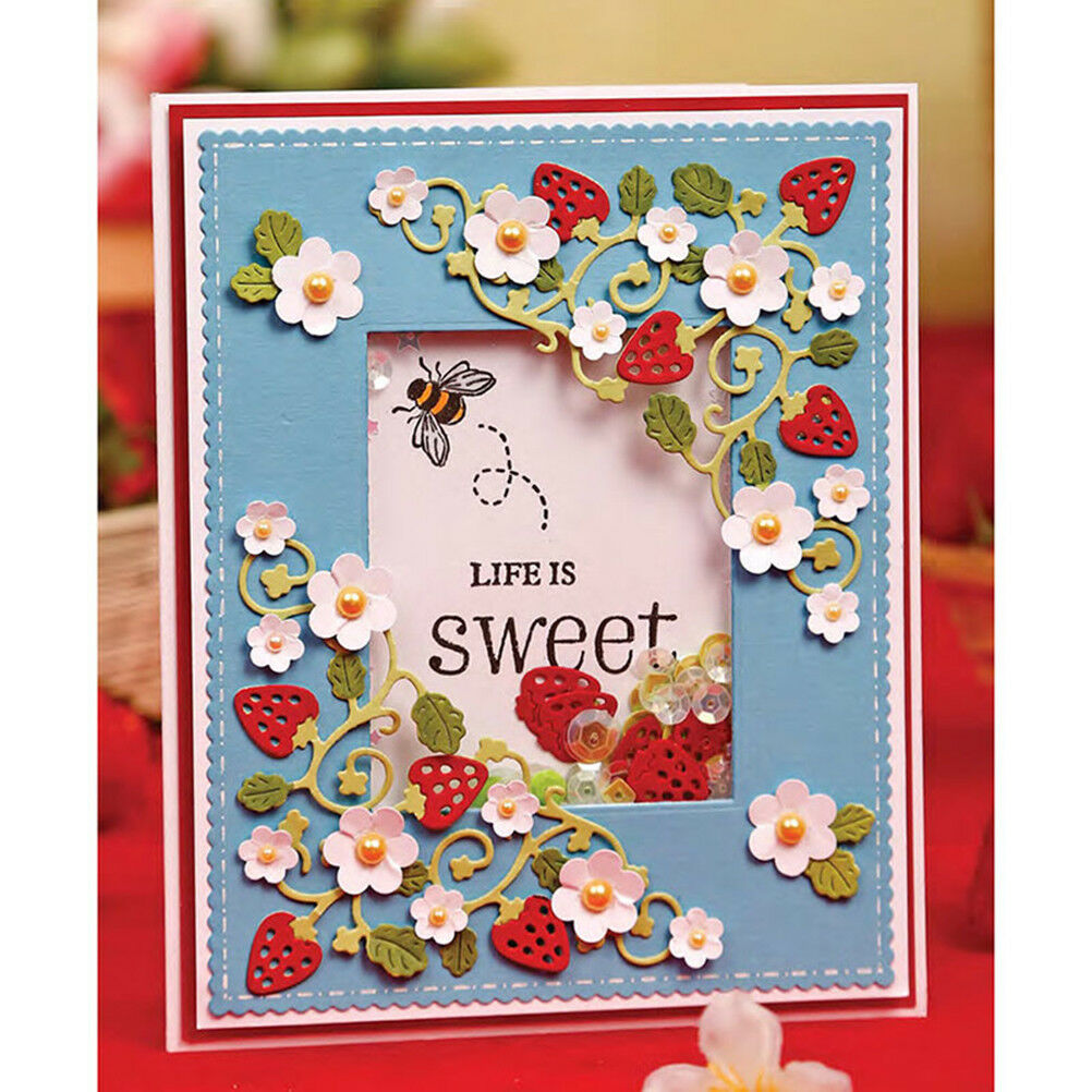 Strawberry Metal Cutting Dies Stencil Scrapbooking Paper Card Embossin.l8