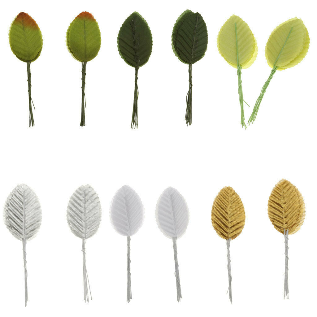 400PCS Artificial Golden Leaf Leaves Arrangements for DIY Home Garden Office