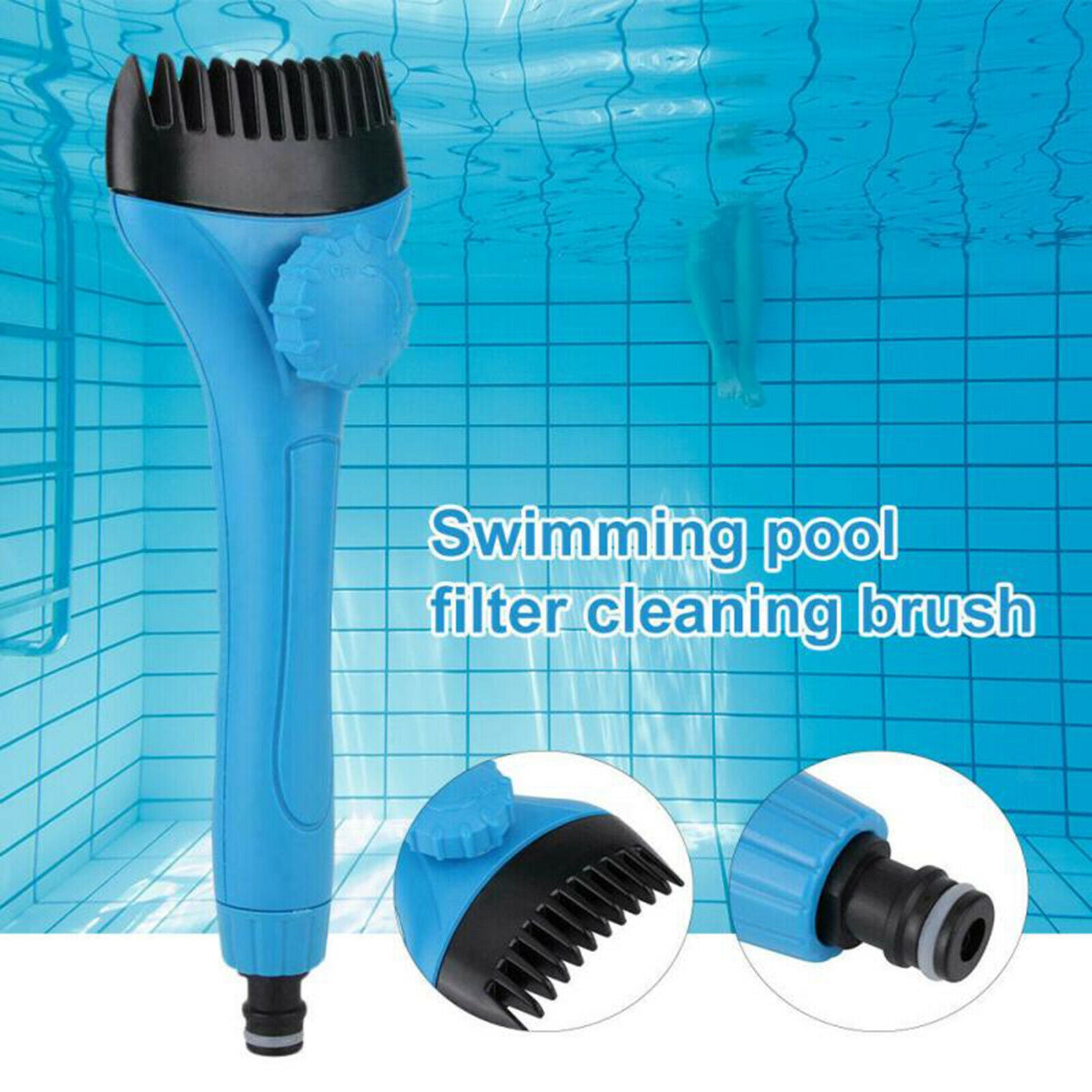 Hand Held Pool Filter Cleaning Brush Deep Clean Pond Spa Cleaner Cleaning