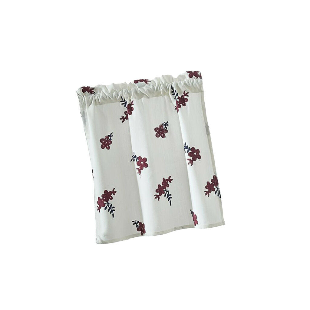 1Pcs Window Voile Sheer Curtain Valance Tiers 130x41cm_A