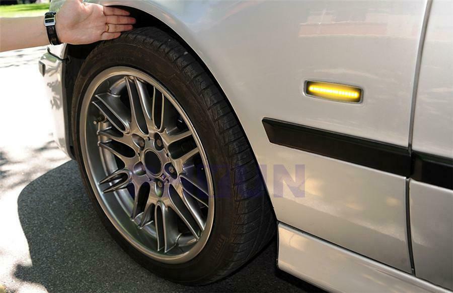 For BMW E39 Body Side LED Yellow Flowing Sequential Marker Turn Signal Light 2x