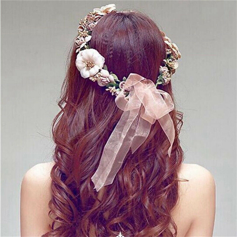 Women Bride Wedding Flower Hairband Headband Boho Floral Crown Garland Beach HN