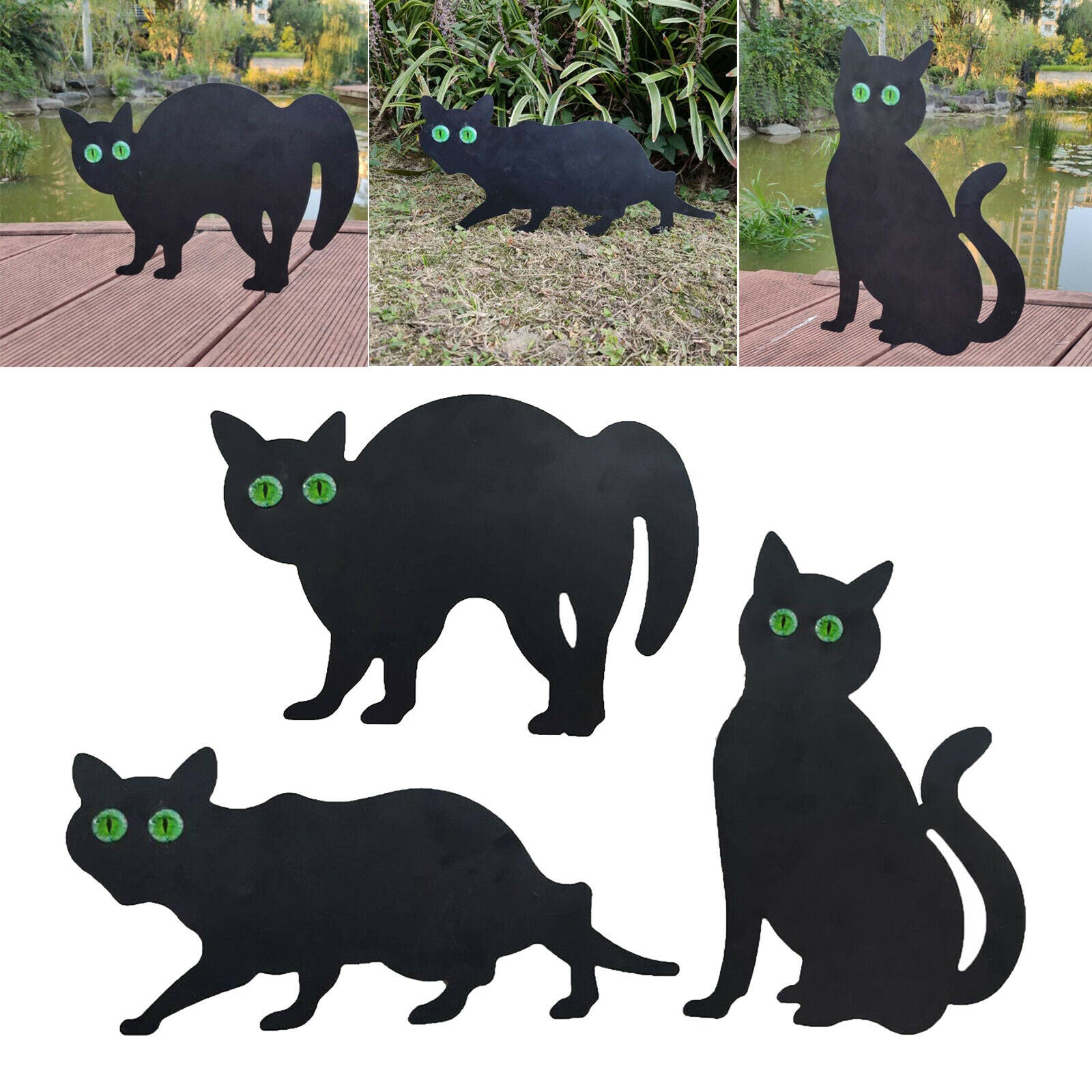 Garden Scare Cats Halloween Cat Yard Decor Outdoor Scarecrow Cat Repellent
