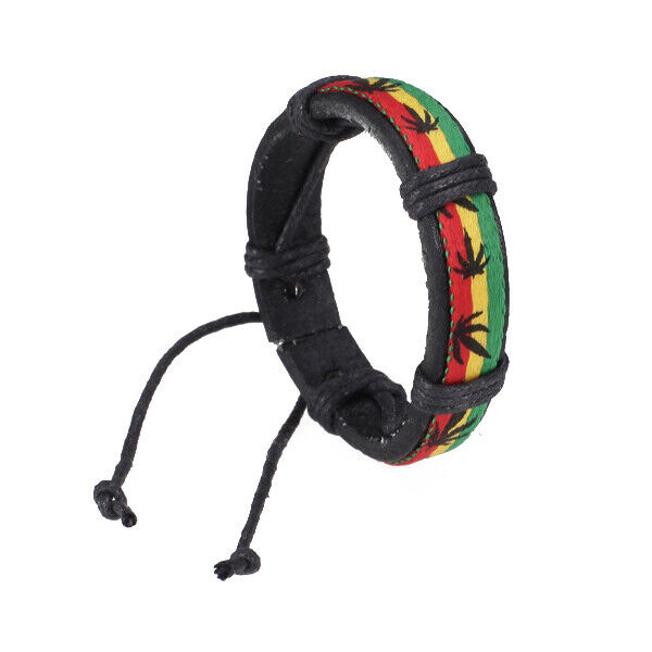 Mens Reggae Hiphop Surfer Tribal Woven Charm Bracelet Wristband Punk Bangle