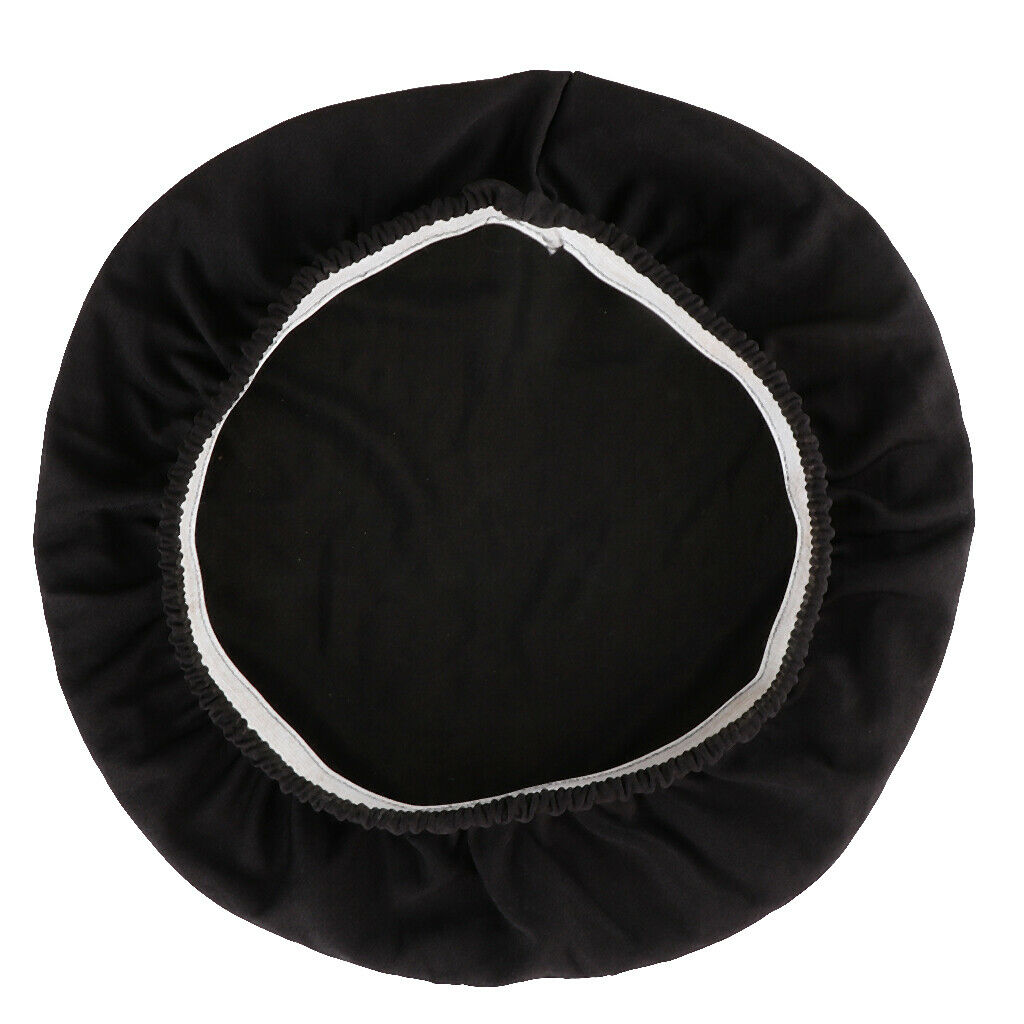 2x Elastic Bar Stool Covers Round Chair Seat Cover Cushion Slip Covers Black