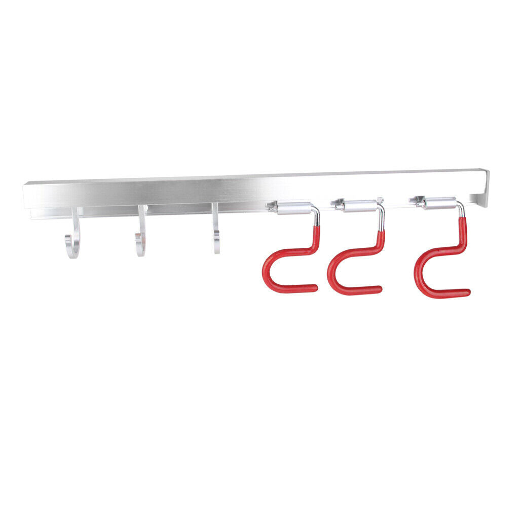 Wall Mounting Bathroom Organizer Hanger Storage Rack 6 Hooks