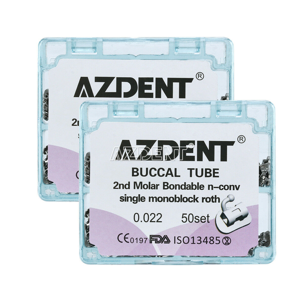 2 Kits Dental Orthodontic Buccal Tube Single Bondable Roth .022 2nd Molar N-conv