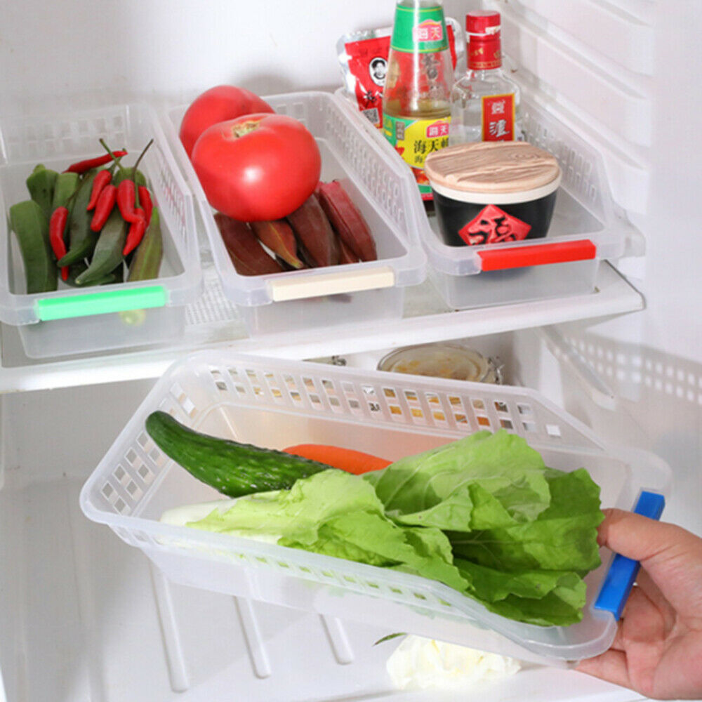 Home Kitchen Fridge Space Saver Organizer Slide Shelf Rack Holder Storage