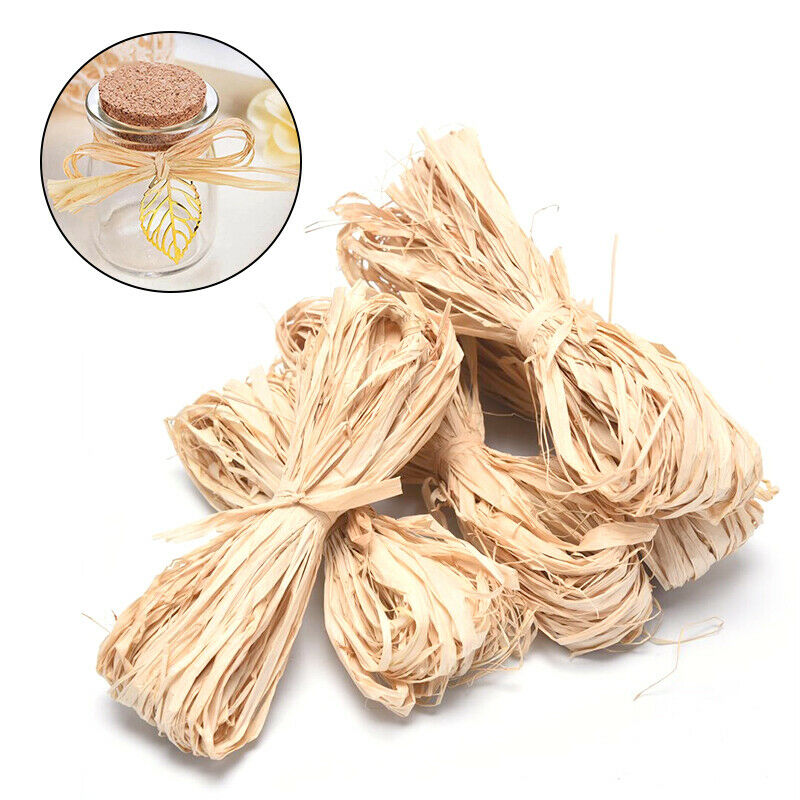 10X Raffia Natural Rope Crafts Wedding Gift Wrapping Cord Twine DIY Scrap.l8
