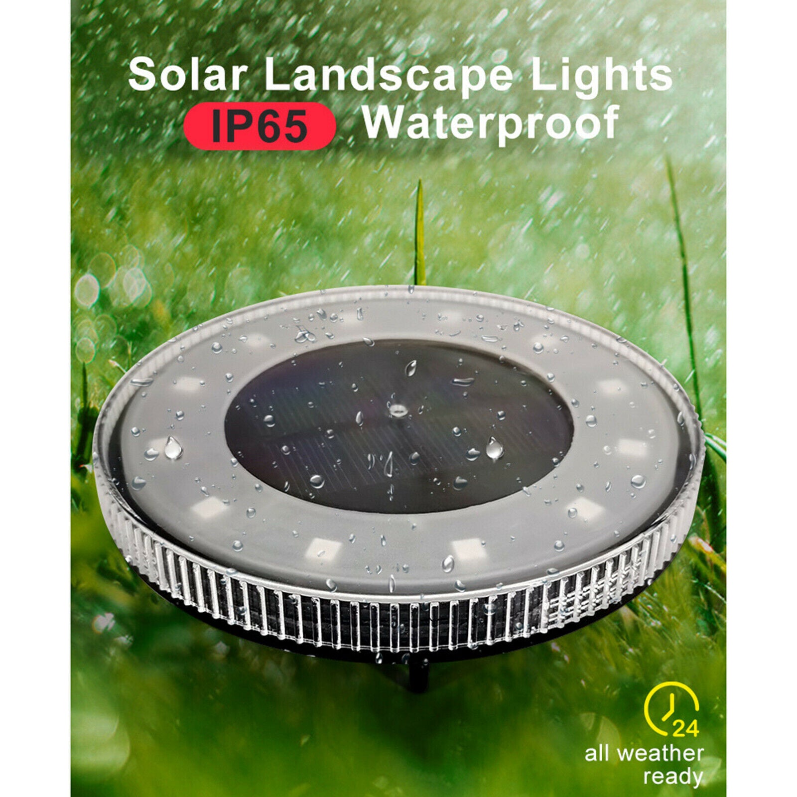 4 Sets LED Lamp Underground Solar Charger Outdoor Lawn Ground Swimming Pool
