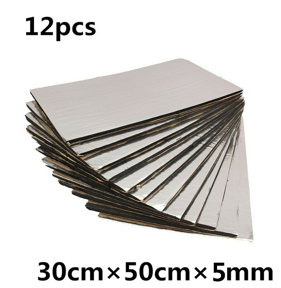 5mm 12 Sheets Car Sound Proofing Deadening Mat Heat Shield Noise Insulation Mat