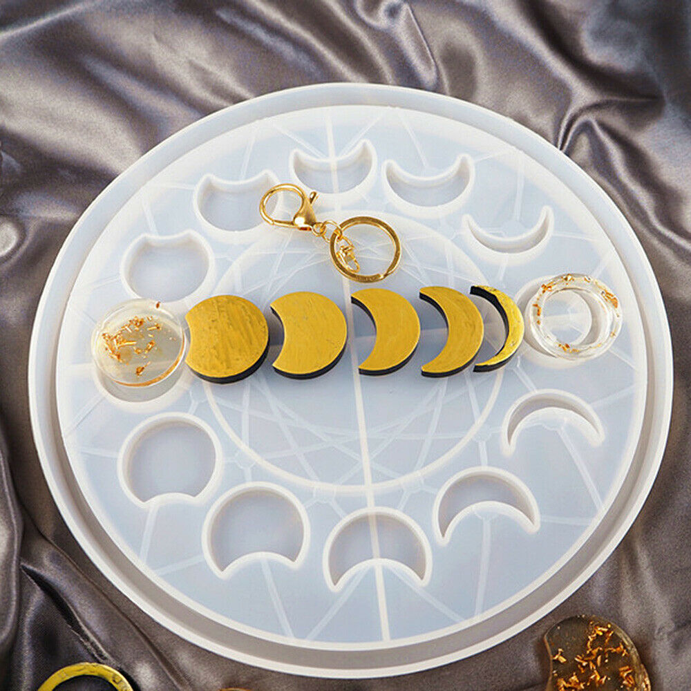 Lunar Eclipse Moon Phase Disc Silicone Mould DIY Epoxy Casting Clock Dial Molds