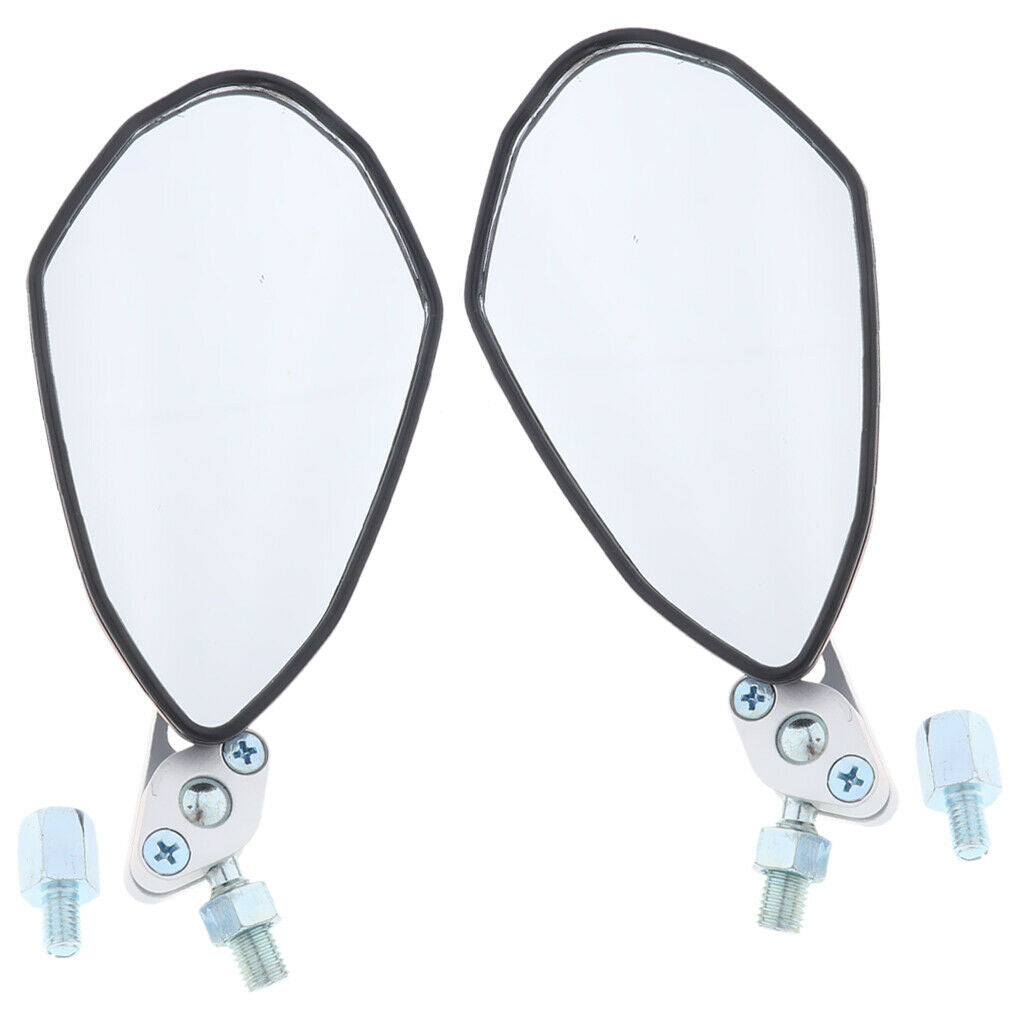 2pcs Universal 7/8" Motorcycle Handlebar Rear View Mirror Bike Mirror White