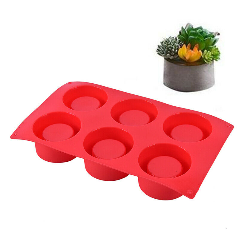 6 Holes Concrete Planter Molds Homemade Succulent Plants Pot Silicone MoldY SJ