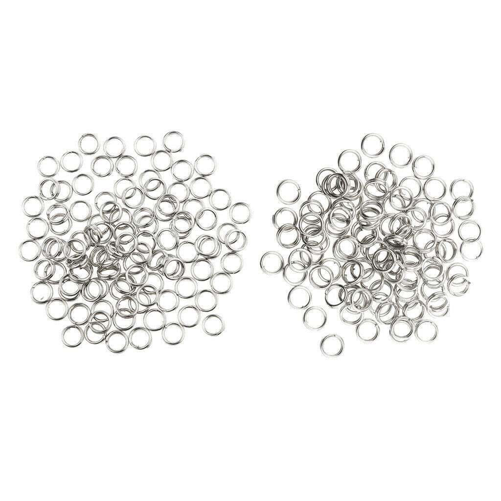 Set of 200 High Tensile Strength Stainless Steel Double Loops Fishing Split