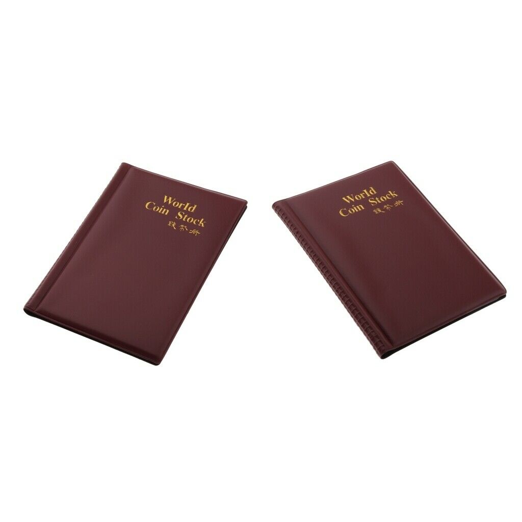 2pcs 120 Grids Coin Storage Album Commemorative Coin Currency Collector Book