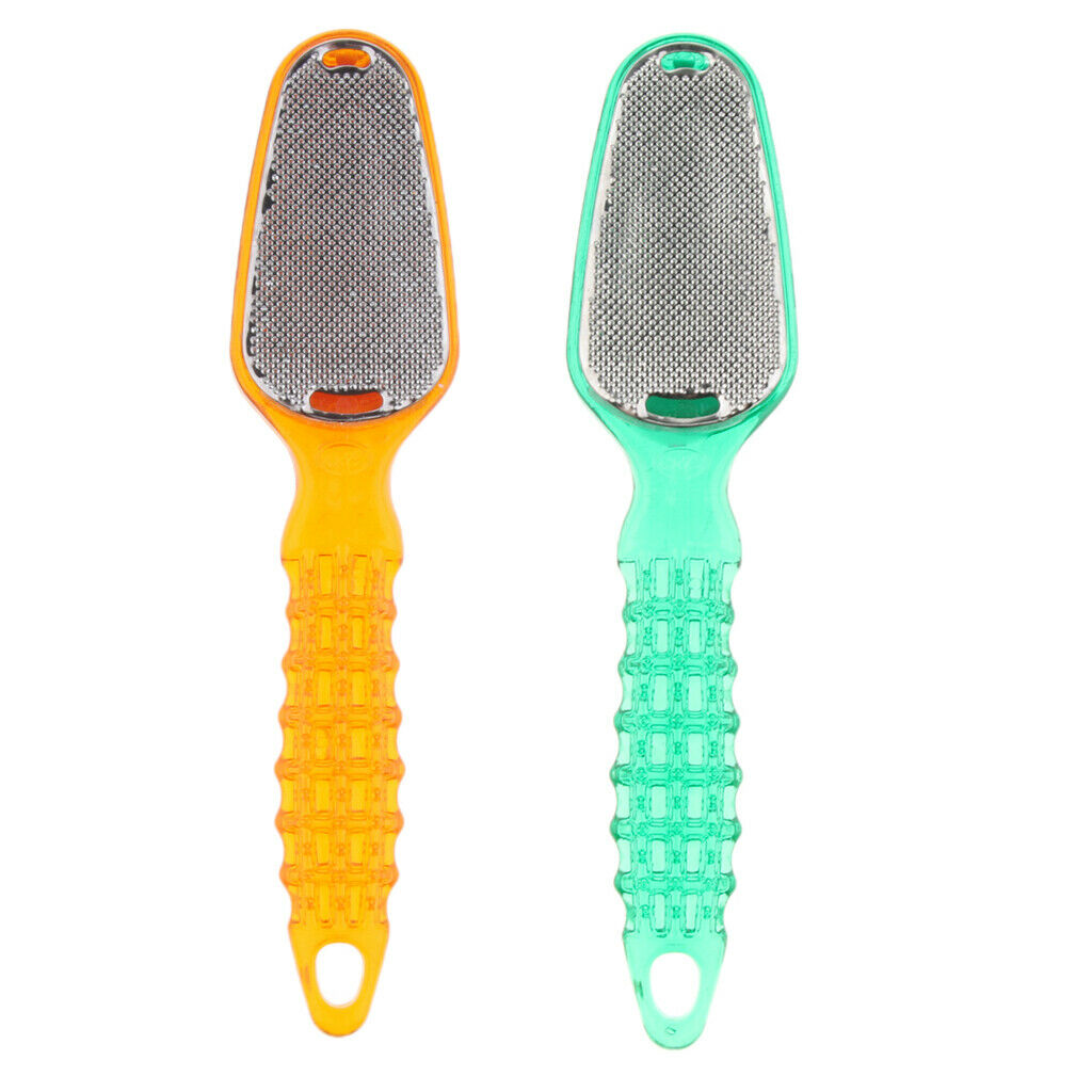 2Pcs Foot Rasp Callus Remover Grinder Tools Foot Scrubber Orange+Green