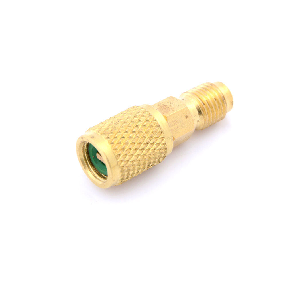 R12 R134A Brass Refrigeration Fitting Adapter 1/4'' To 1/4'' W/Valve Core  Y1
