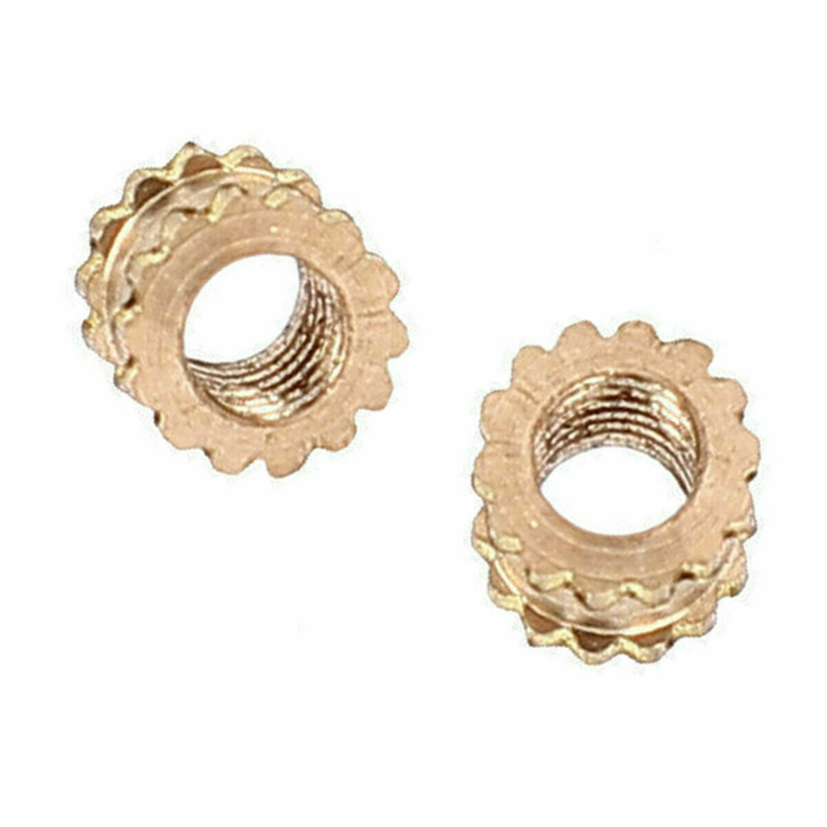 100Pcs M3x6mm Threaded Round Metal Knurl Thread Insert Nuts Brass Tone Nuts Hot