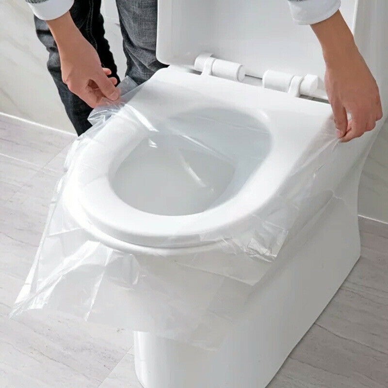 50pcs Disposable Toilet Seat Cover Protective Film Travel Bathroom Supplies New
