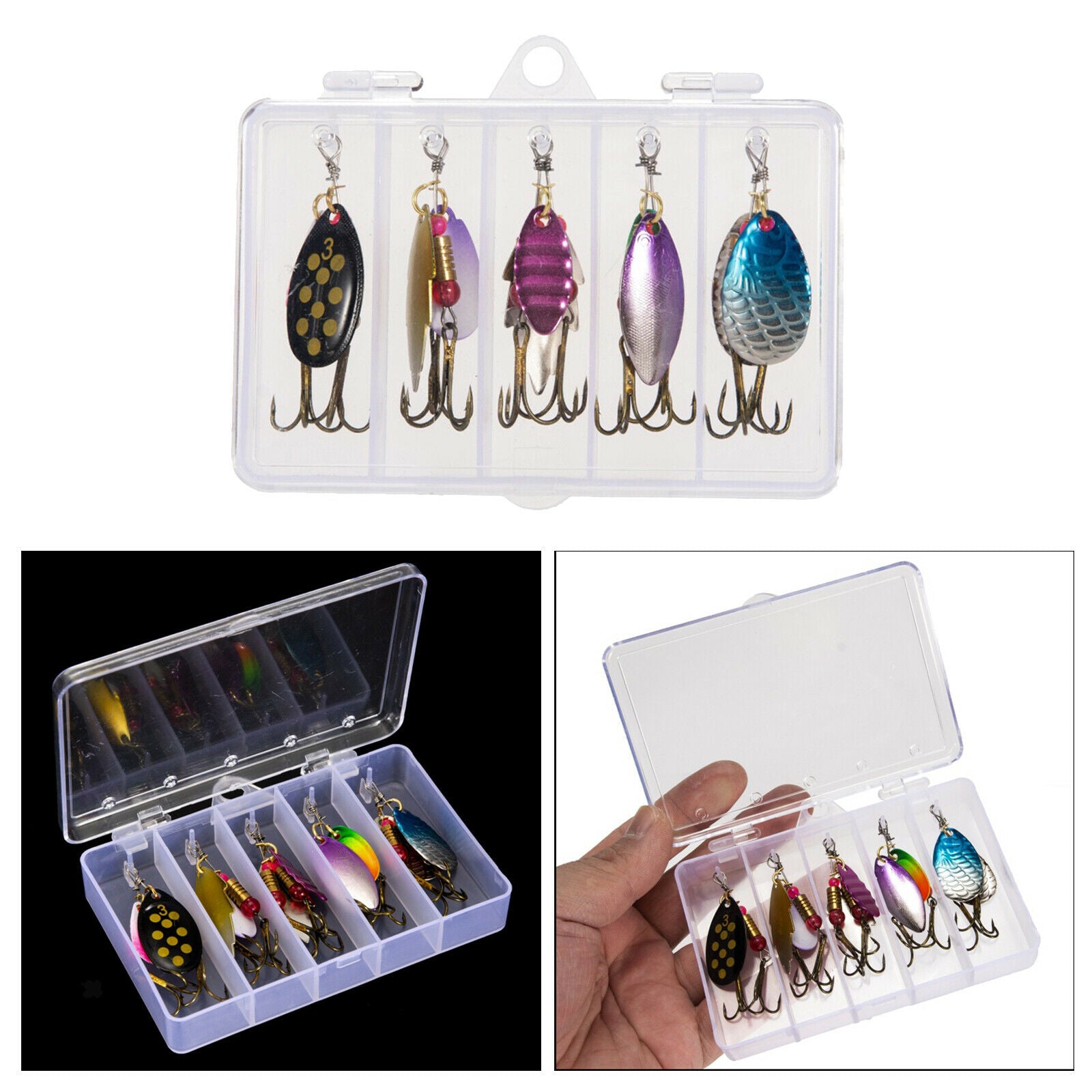 1 Box Saltwater Sea Fishing Spoon Lures Spinner Tackle Bait Hook Wobbler