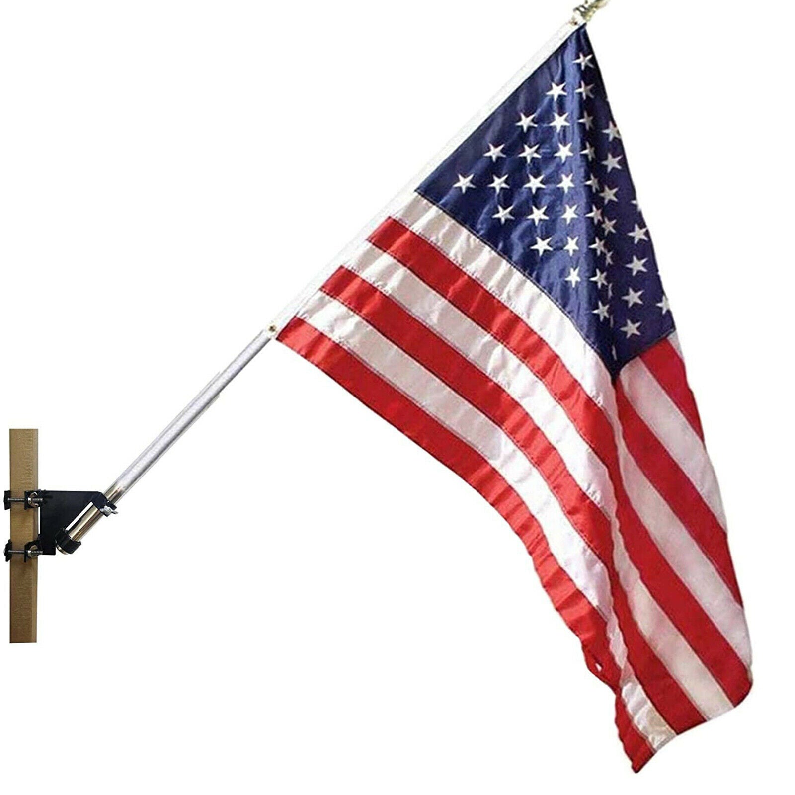 Flagpole Bracket Black Multi-Position Flag Pole Holder for Courtyard Flag
