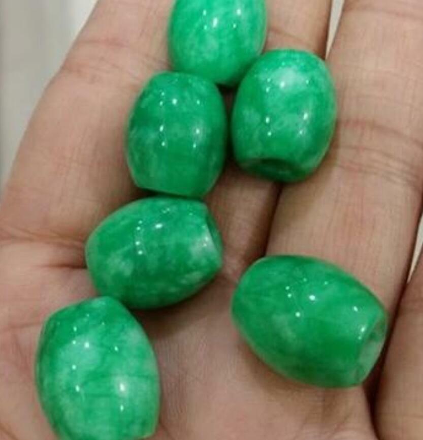 Wholesale 5pc Green Natural A Jade jadeite pendant Circle Bead Necklace è·¯è·¯é€š 100%
