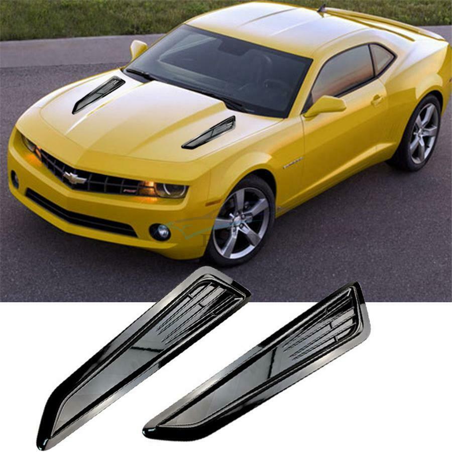 Glossy Black Car Hood Vent Louver Scoop Cover Air Flow Intake Cooling Panel Trim