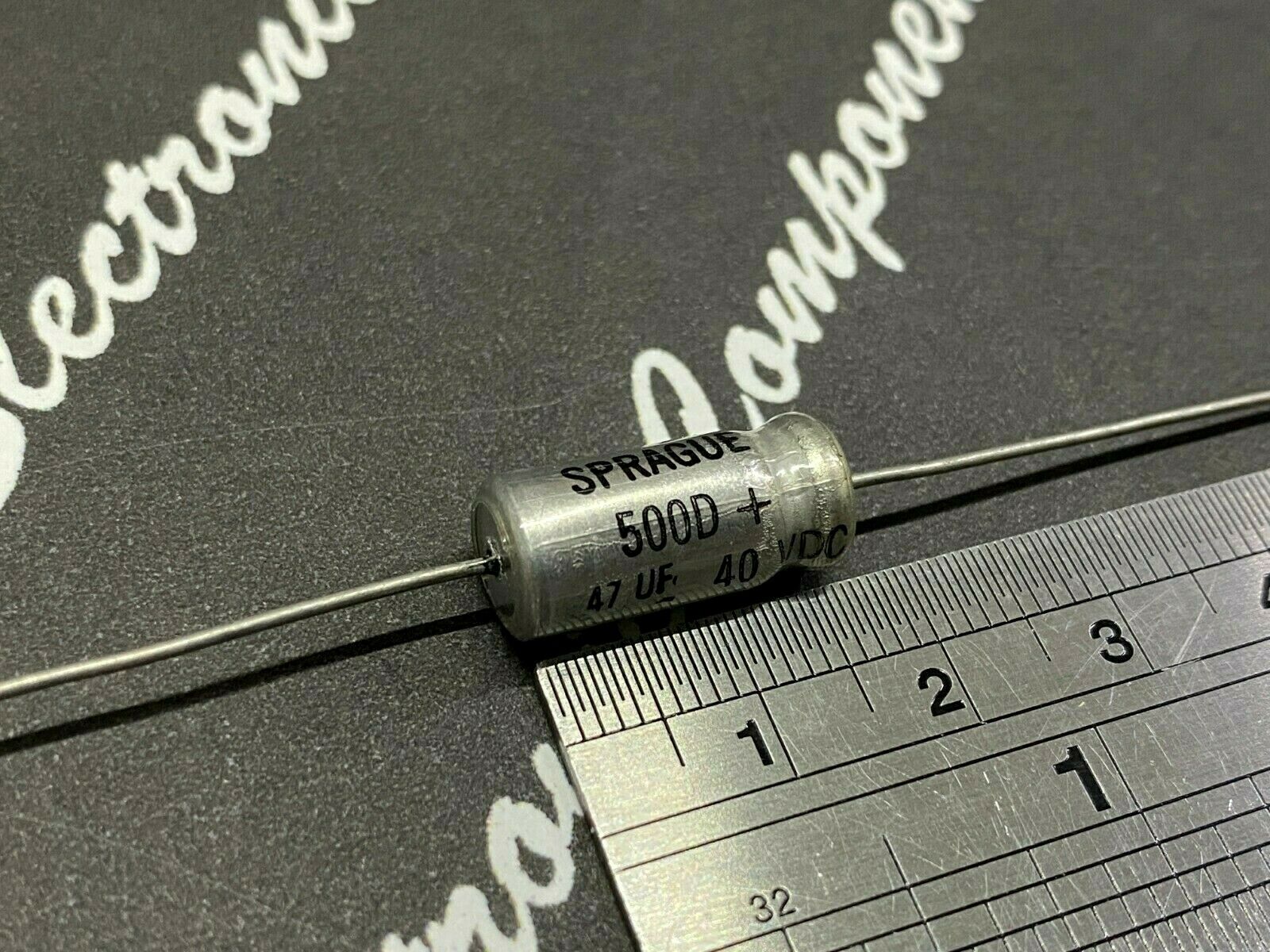 2pcs - SPRAGUE 500D 47uF (47uF) 40V Axail Electrolytic Capacitor - NOS
