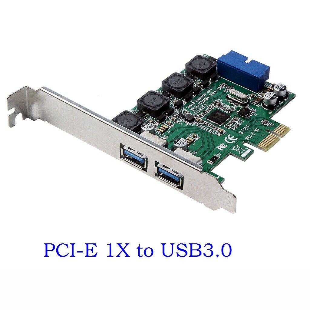 2 USB 3.0 + 19pin USB Header PCI-e Card PCI Express to Dual USB 3.0 Adapter
