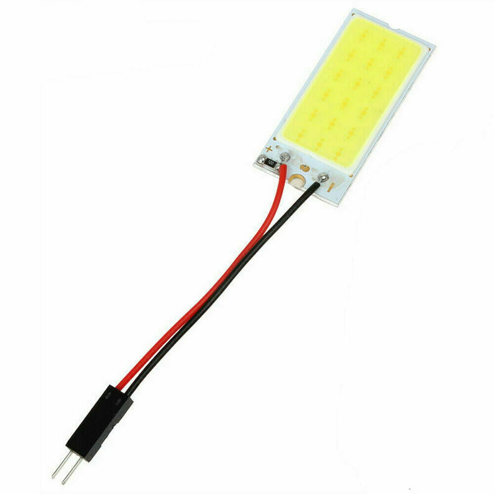 10pcs White COB Led Panel Dome Light Interior Lamp 12V T10 Festoon Adapters Set