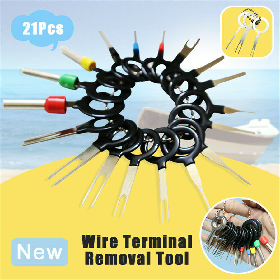 21 Pcs/Set Terminal Removal Electrical Wiring Crimp Connector Pin Extractor Kit