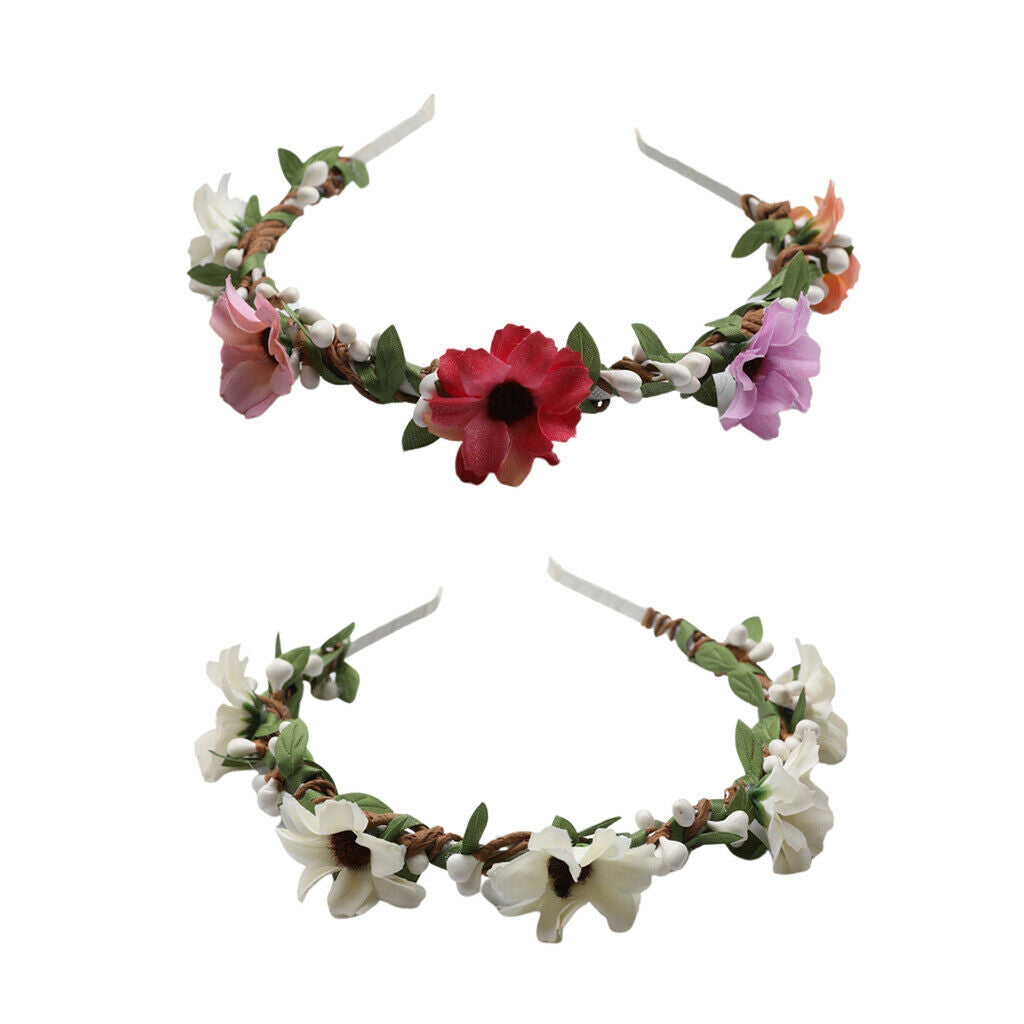 Flower berry Hairwear Headband bridal wedding floral hairhoop  beige