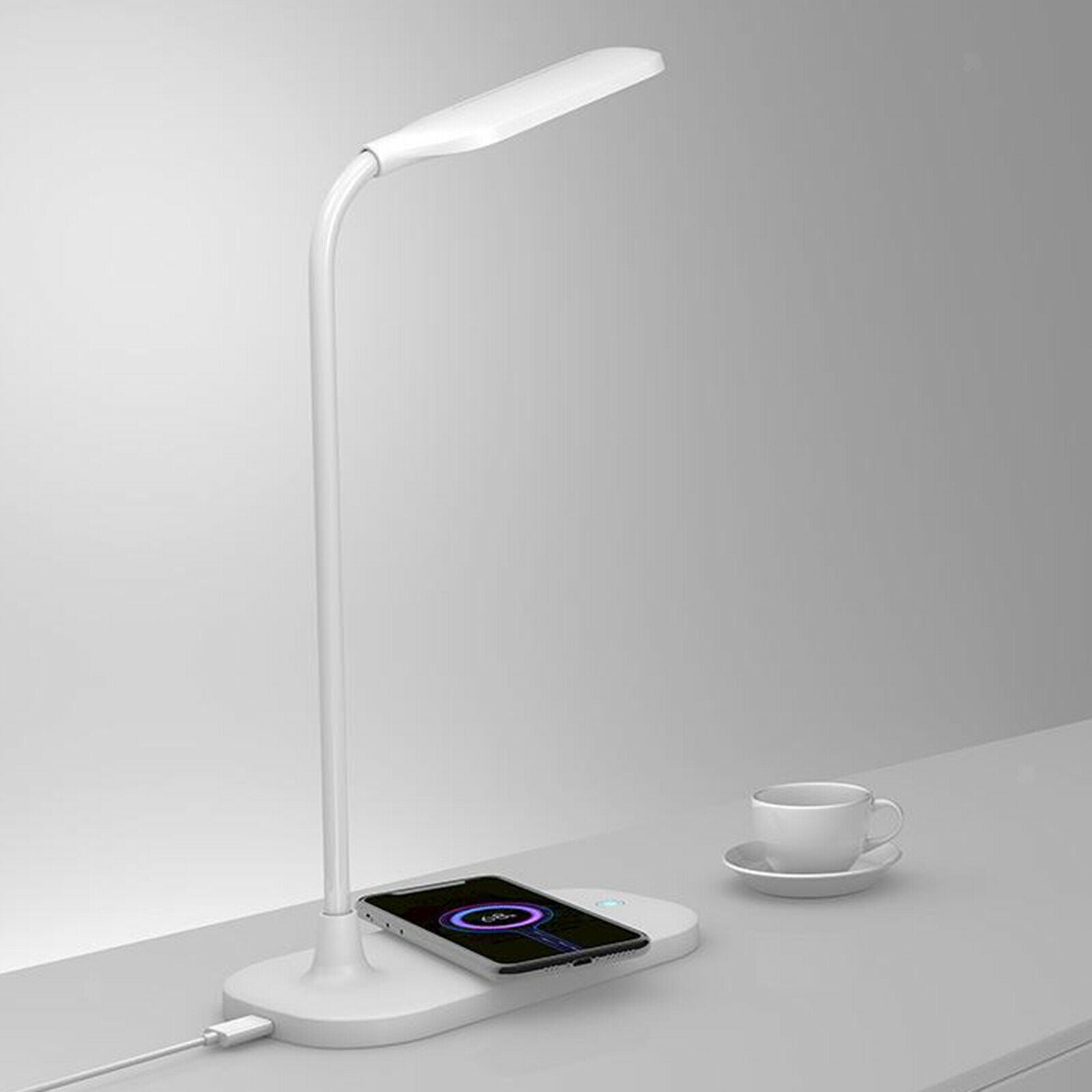 Household Dimmable LED Desk Lamp Bed Light 10W Wireless Charger Charging Pad