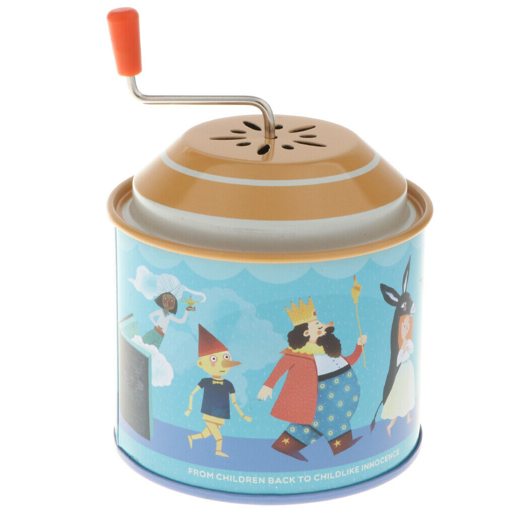 Classic Cartoon Fairy Tale Tin Hand Crank Music Box for Kids Toddler Christmas