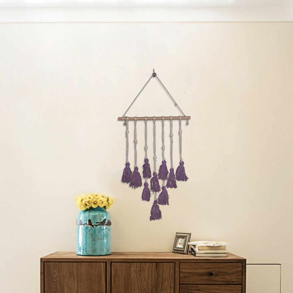 Purple  Macrame Wall Hanging Tapestry Woven Bohemian Art Backdrop Wedding Party