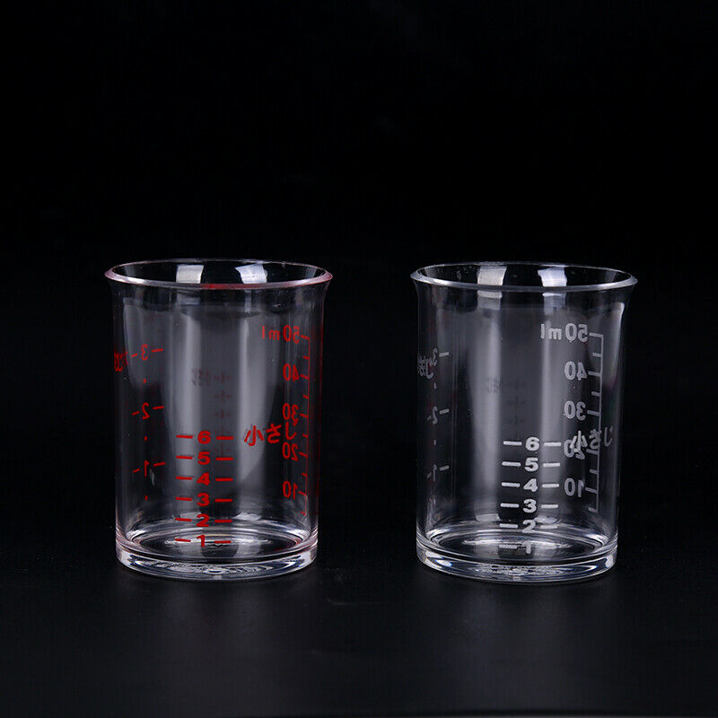 2pcs High Quality Plastic Measuring Cup Clear Scale Show Transparent M.l8