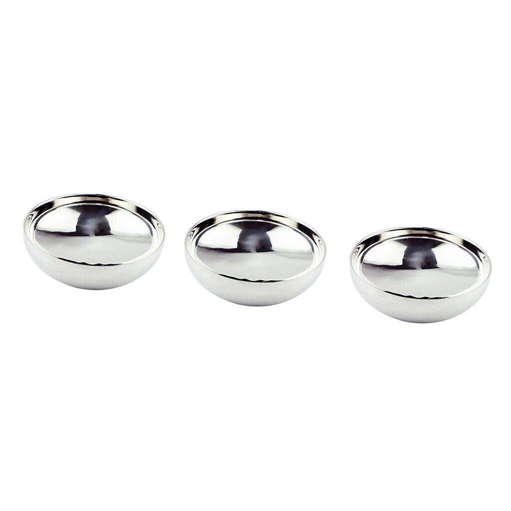 3x Stainless Steel Ramen Noodles Bowl Pasta Fruit Dessert Serving Dishes